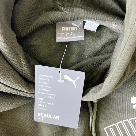 NWT Puma Amplified Sportstyle Core Hoodie Pullover Sweatshirt Size Medium Olive - Picture 8 of 10